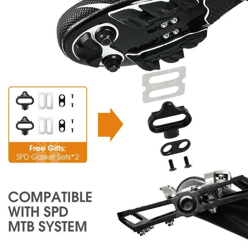 2 In 1 Bicycle Pedals MTB Road Bike SPD Self-Locking Pedal 3 Bearings Anti-slip Flat Pedals Cycling Part Accessories