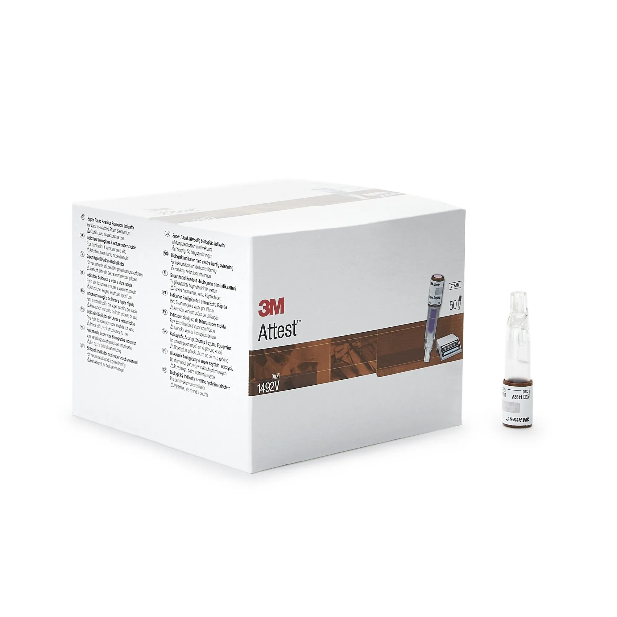 3M™ Attest™ Super Rapid Readout Sterilization Biological Indicator Vial, 1 Box of 50