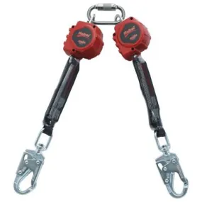 3M™ Rebel Self-Retracting Lifeline, 6 ft, Swivel Snap Hook, Twin-Leg, 310lb Cap, 3100413