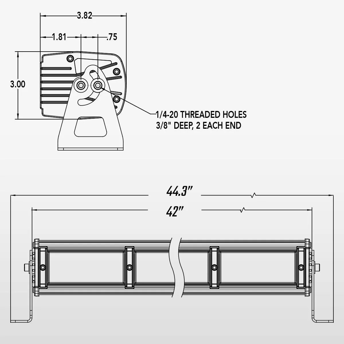 45" TRT Series Warning & Infrared LED Light Bar