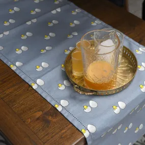 Acrylic Coated Table Runner - Chick & Egg - Blue Fog