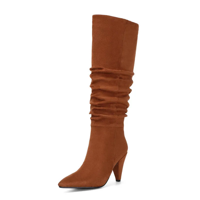 Autumn And Winter Pointed Cone-Shaped High-Heeled Fashion Boots Long Tube Boots