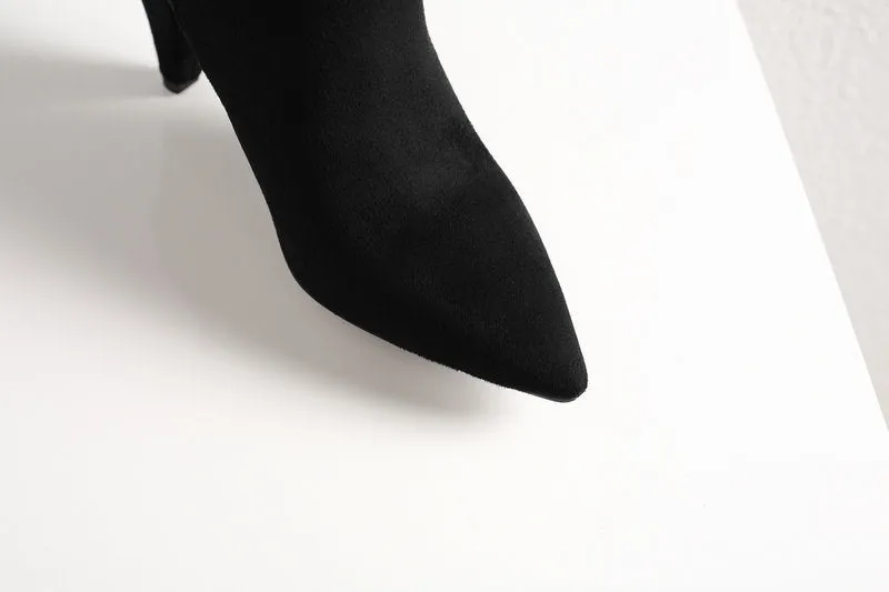 Autumn And Winter Pointed Cone-Shaped High-Heeled Fashion Boots Long Tube Boots