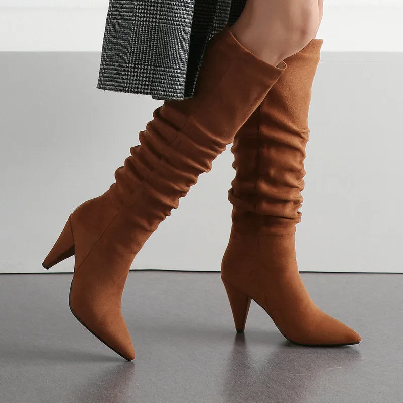 Autumn And Winter Pointed Cone-Shaped High-Heeled Fashion Boots Long Tube Boots