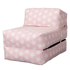 Avery Futon Chair Bed Single - Print Pink Star