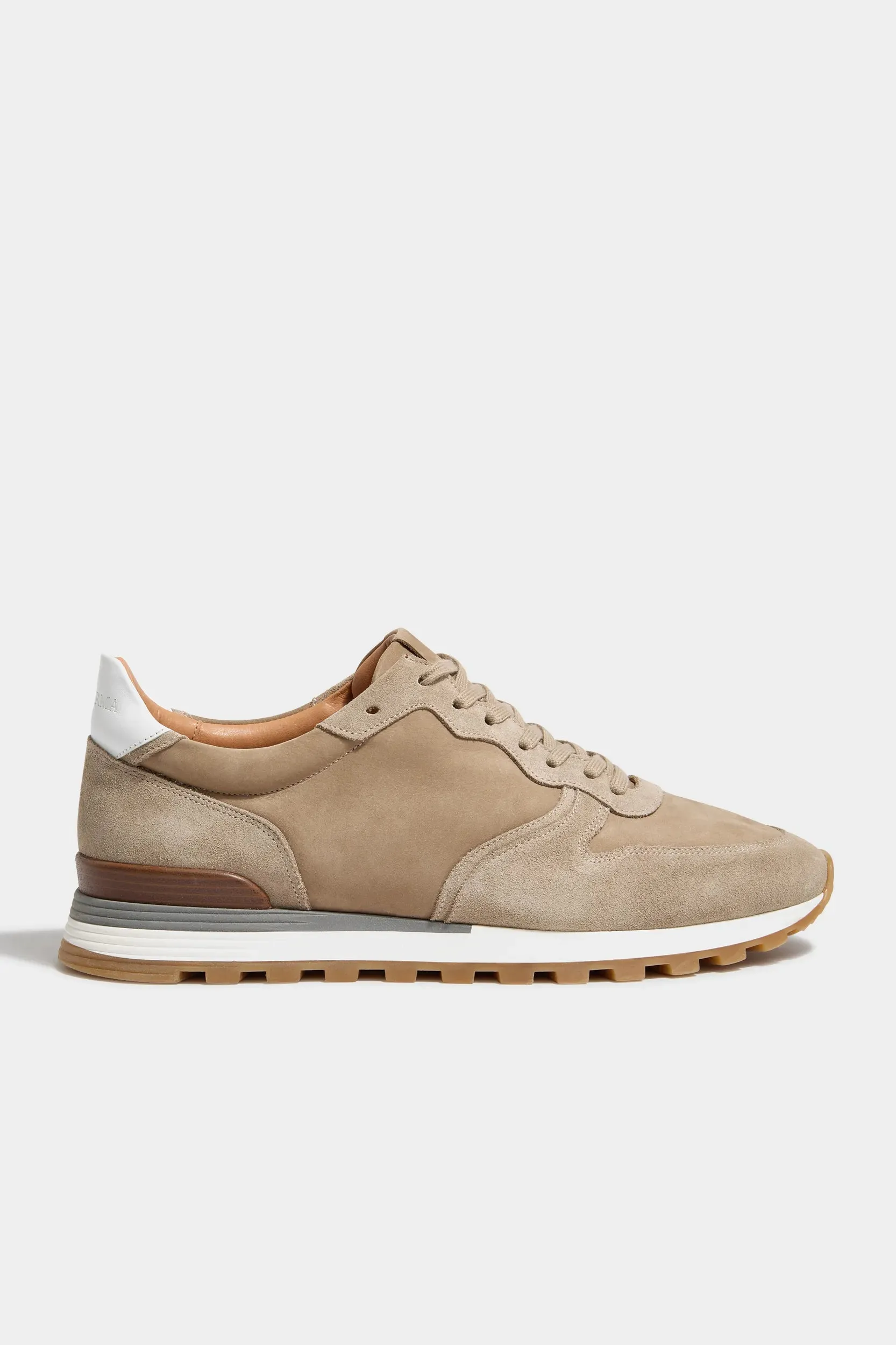 Beige nabuk and suede runners - Made In Italy