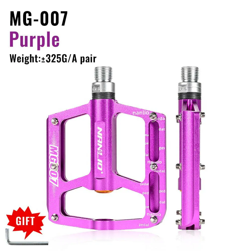 Bicycle Pedals NanLio MG007 Ultralight 3 Sealed Bearings Cycling Aluminium Alloy MTB Pedals Bike Flat BMX Bike Accessories