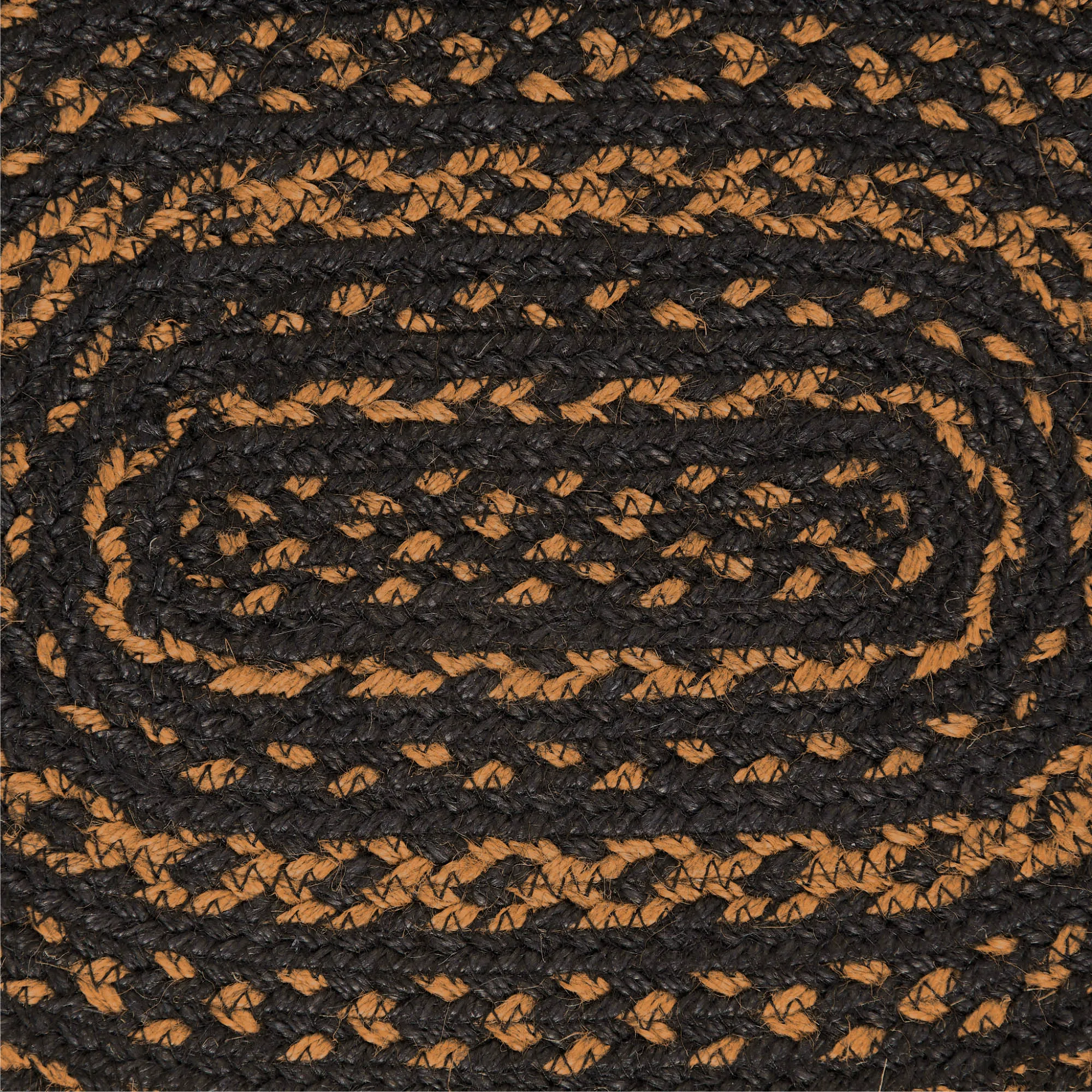 Black & Tan Jute Oval Placemat 10x15