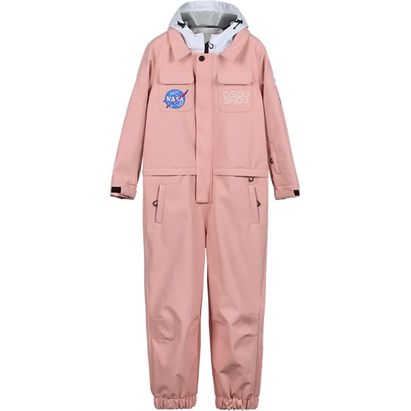 Boy & Girls Unisex Gsou Snow Nasa Space Ski Suit One Piece Snowsuits