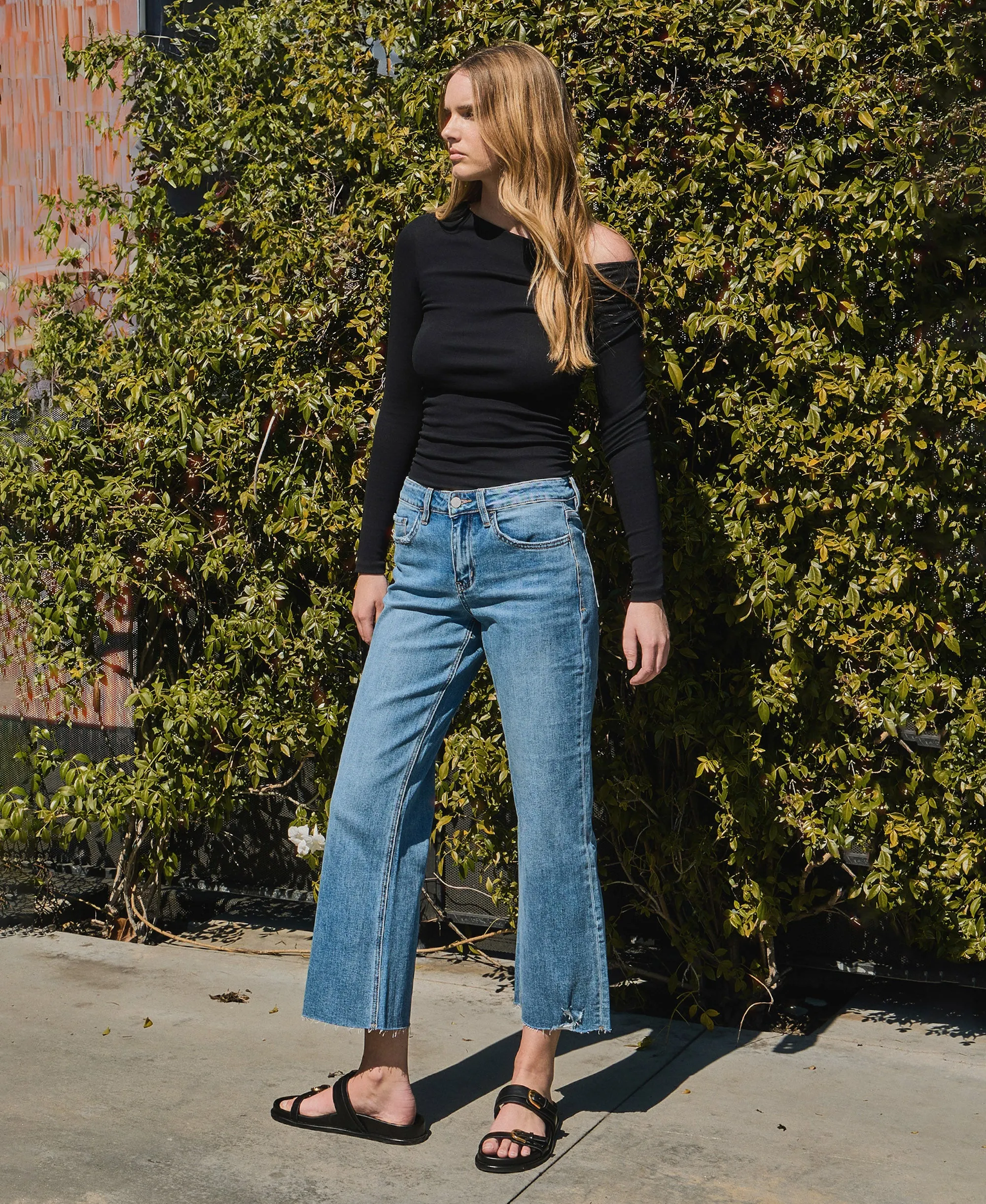 Brandon Mountain - High Rise Crop Slim Wide Jeans