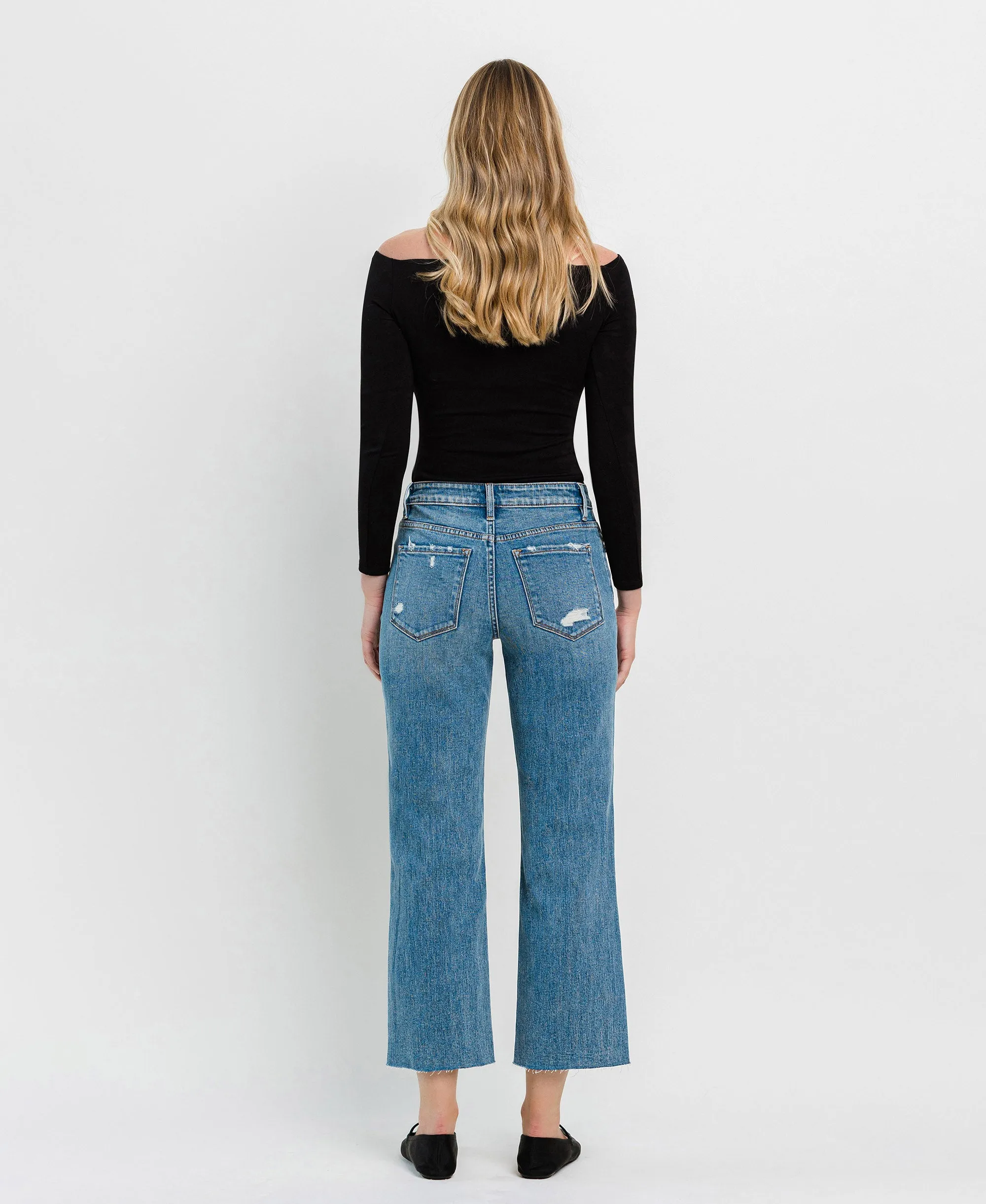 Brandon Mountain - High Rise Crop Slim Wide Jeans