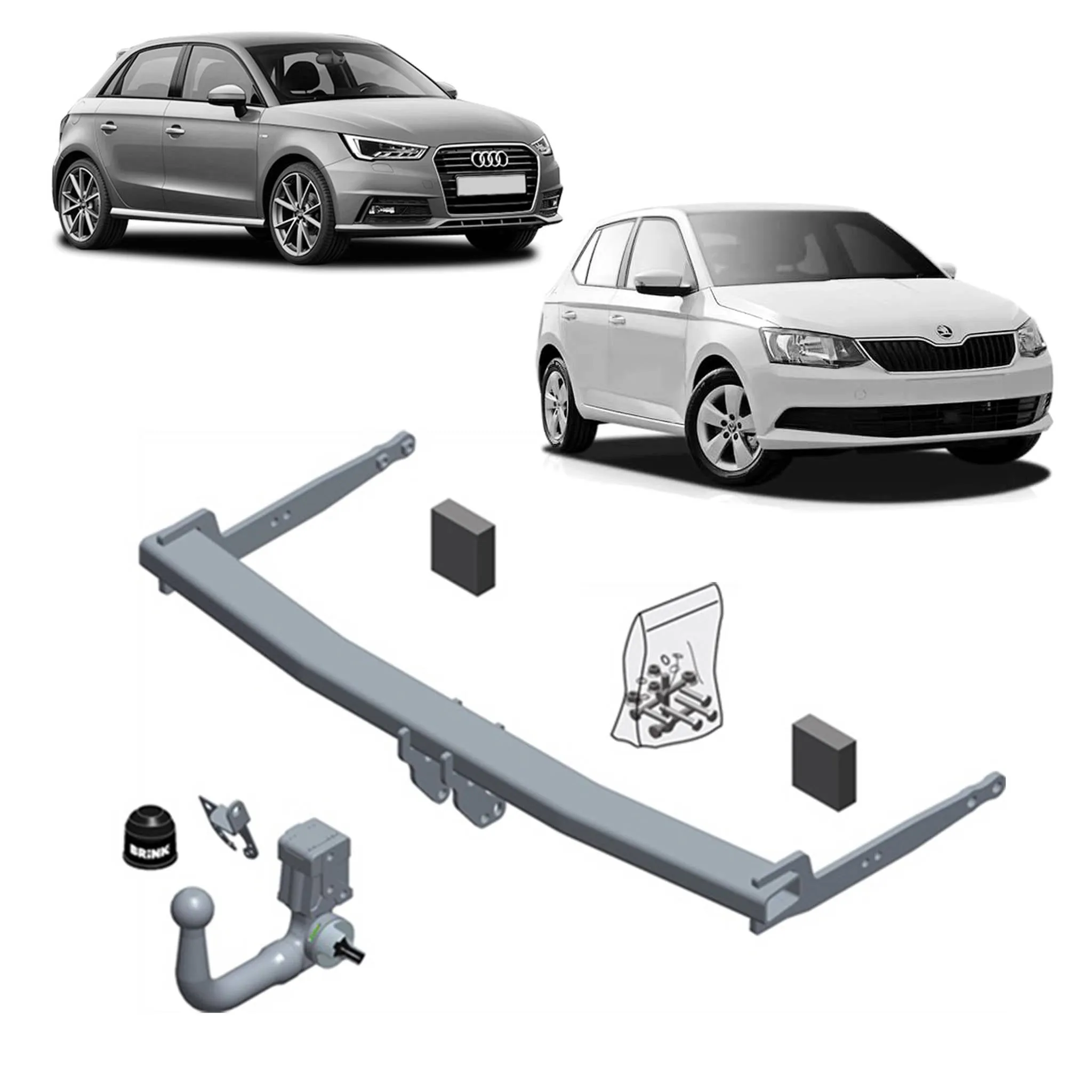 Brink Towbar for Audi A1 (12/2010 - on), Audi A1 (05/2010 - on), Skoda Fabia (03/2010 - 06/2015), Skoda Fabia (01/2007 - 10/2015), Skoda Fabia (08/2014 - 08/2018), Skoda Fabia (08/2014 - 08/2018)