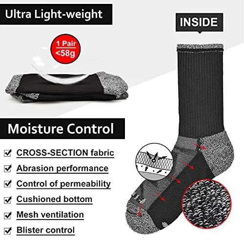 Busy Socks Womens Novelty Patterned Cushion Comfort Sport Hiking Crew Socks Size 9-11, Rib Working Boots Socks, Medium, 2 Pairs Black   2 Pairs Dark Grey