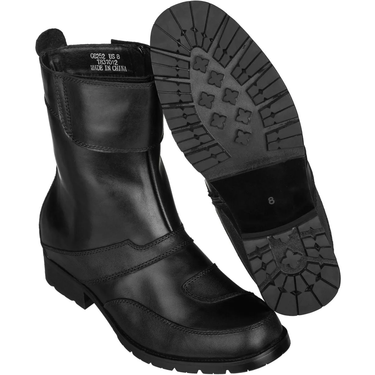 CALTO Zipper High-Top Biker Boots - 3.3 Inches - G6252