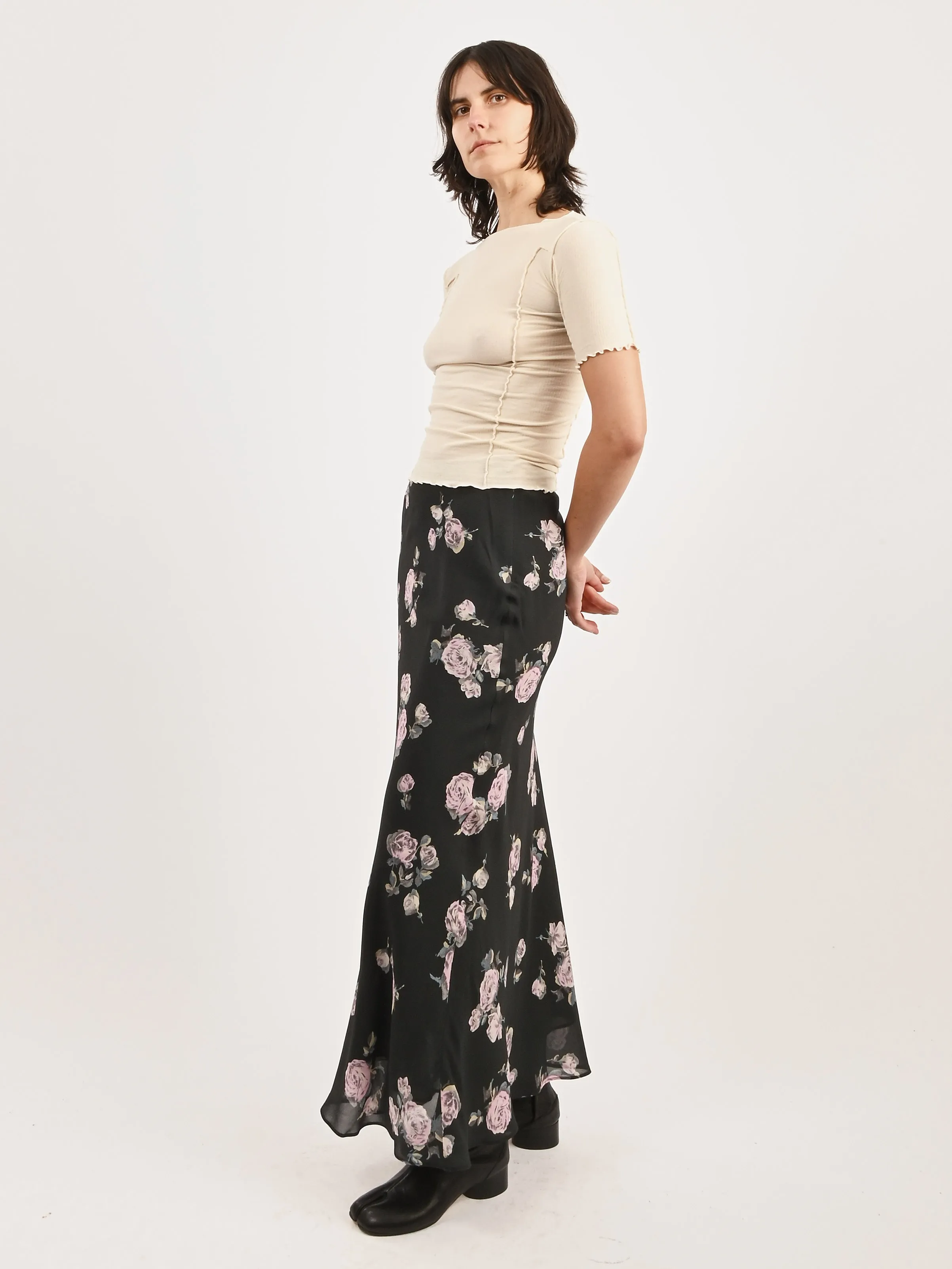 Climbing Ivy Fluid Crepe Maxi Skirt