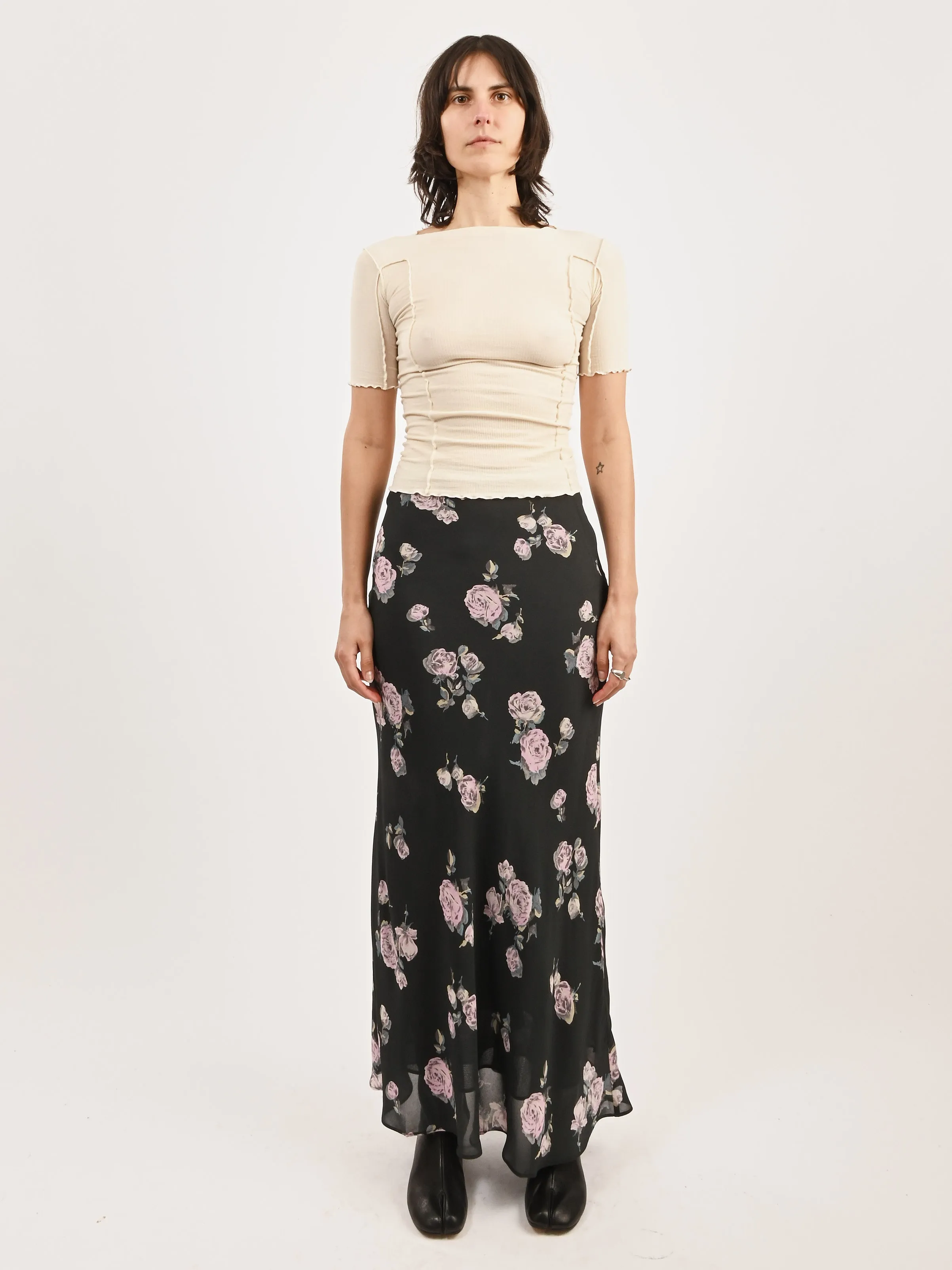 Climbing Ivy Fluid Crepe Maxi Skirt