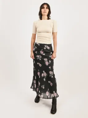 Climbing Ivy Fluid Crepe Maxi Skirt