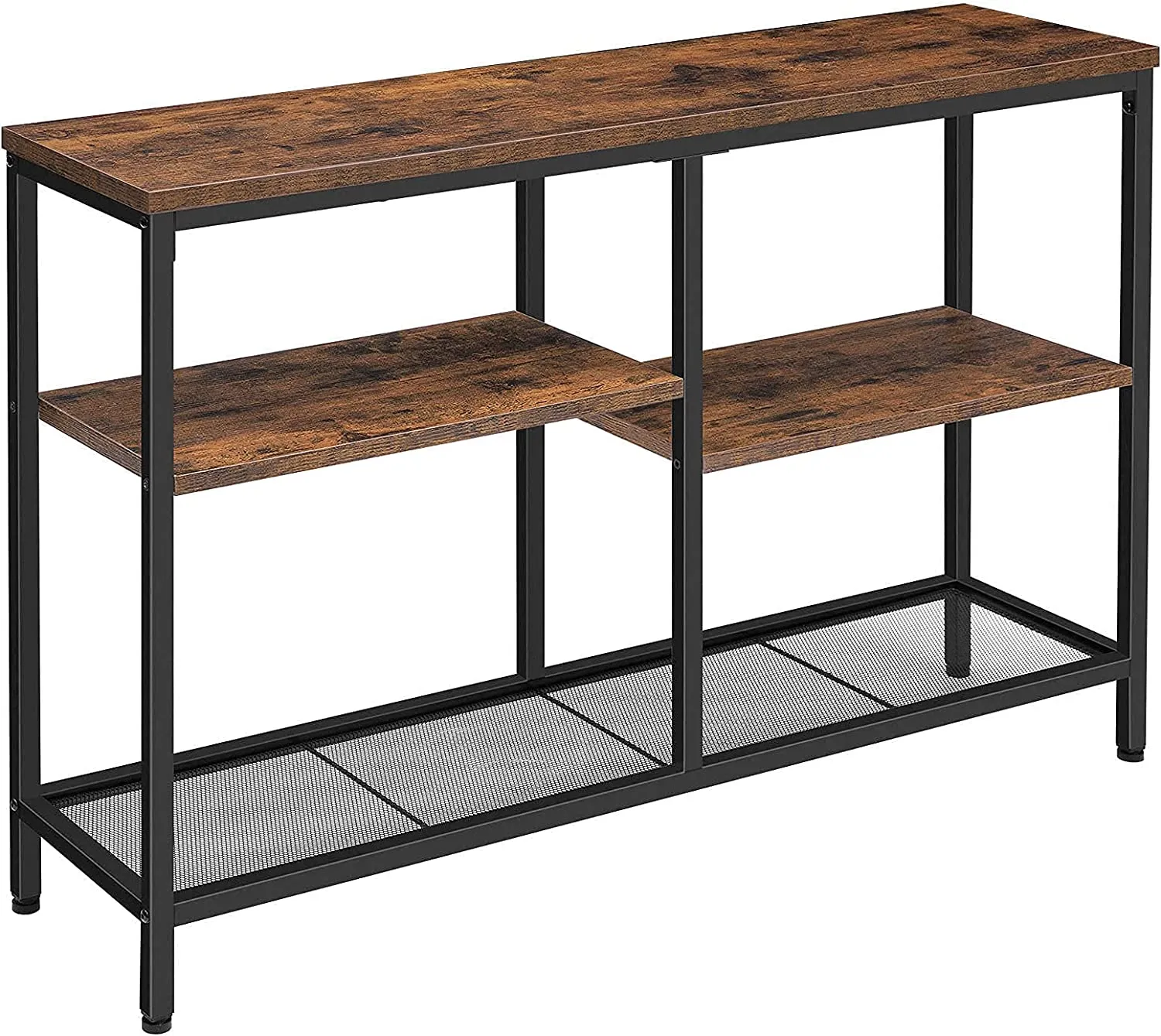 Console Table, 4-Tier Industrial Bookshelf, Narrow Entryway Table, Sofa Table