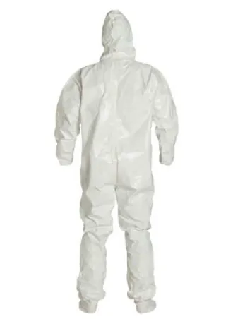 DuPont SL128TWH Tychem 4000 Coverall Respirator Fit Hood Elastic Wrist Attached Socks with Outer Boot Flaps | No Tax