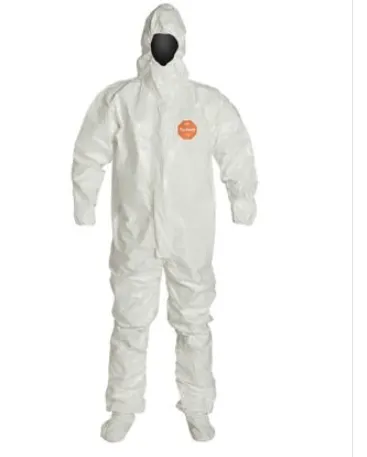 DuPont SL128TWH Tychem 4000 Coverall Respirator Fit Hood Elastic Wrist Attached Socks with Outer Boot Flaps | No Tax