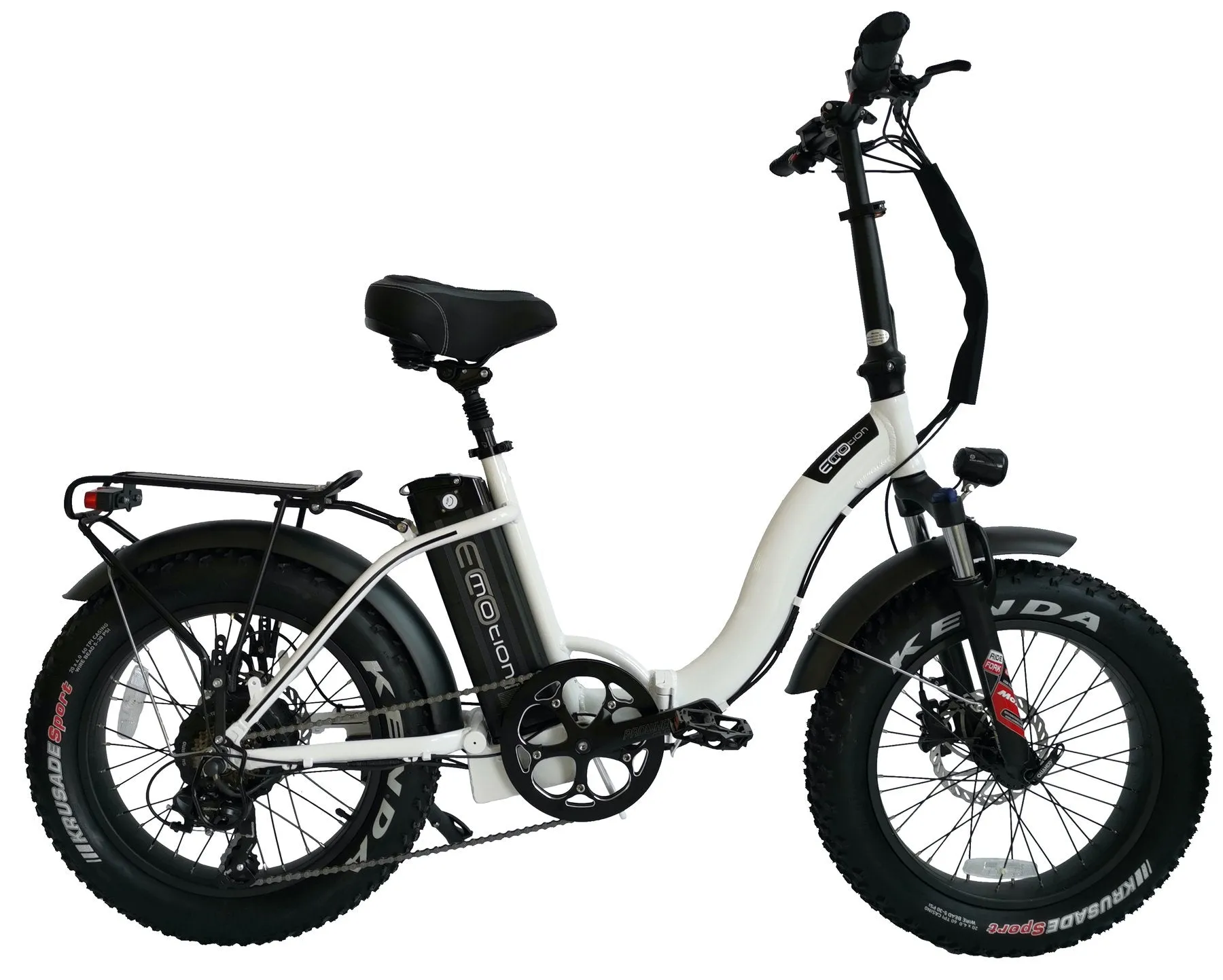 EcoMotion MINI Pro E-Fat Bike Electric Foldable Bicycle White