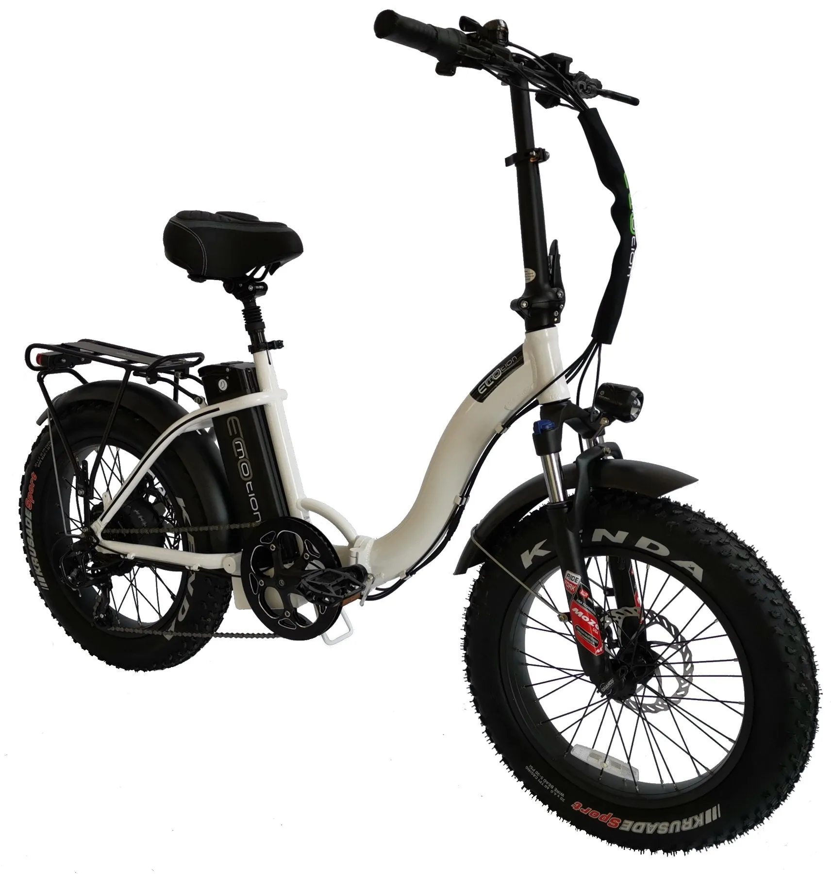 EcoMotion MINI Pro E-Fat Bike Electric Foldable Bicycle White