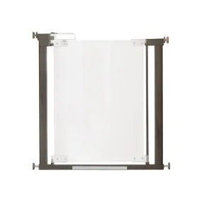 Fred Pressure Fit Stairgate - Clear Acrylic Panel/Dark Grey Fittings