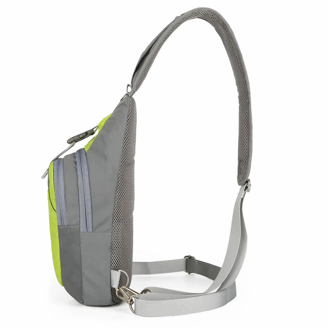 Hi Vis Green Reflective Sling Bag, Small Trekking Bag, Riderbag Unisex