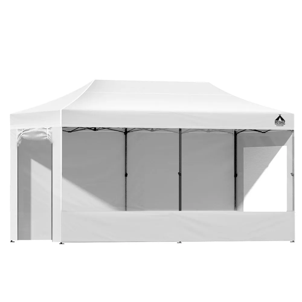 Instahut Gazebo Pop Up Marquee 3x6m Folding Wedding Tent Gazebos Shade White