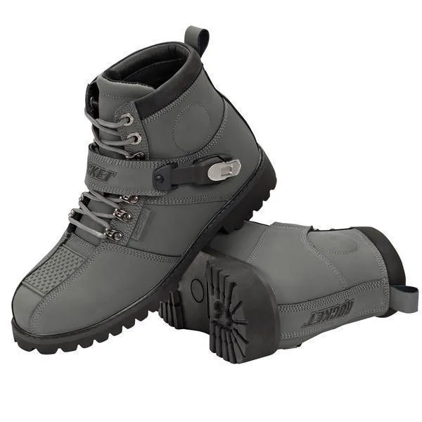 Joe Rocket 'Big Bang 2.0' Mens Grey Leather Motorcycle Boot