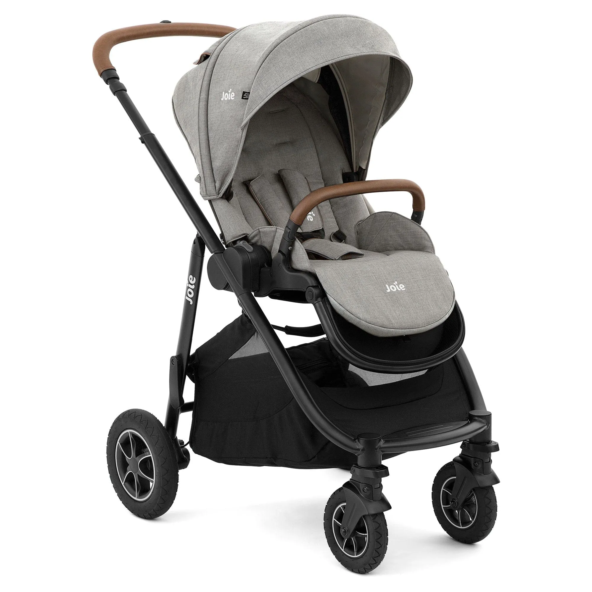 Joie Versatrax Pushchair and Ramble XL Carrycot in Pebble