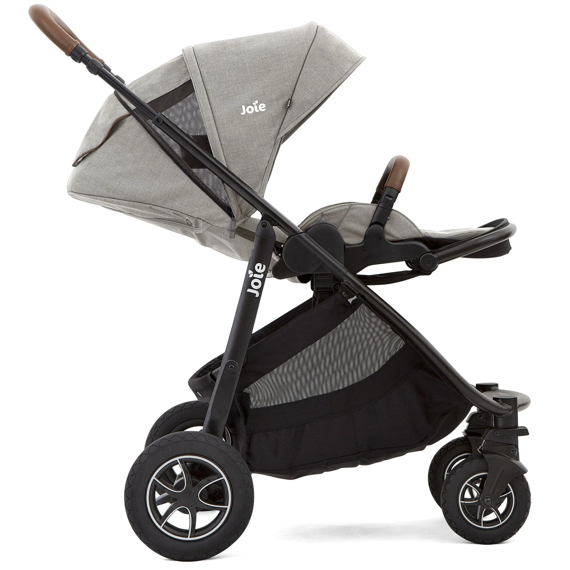 Joie Versatrax Pushchair and Ramble XL Carrycot in Pebble