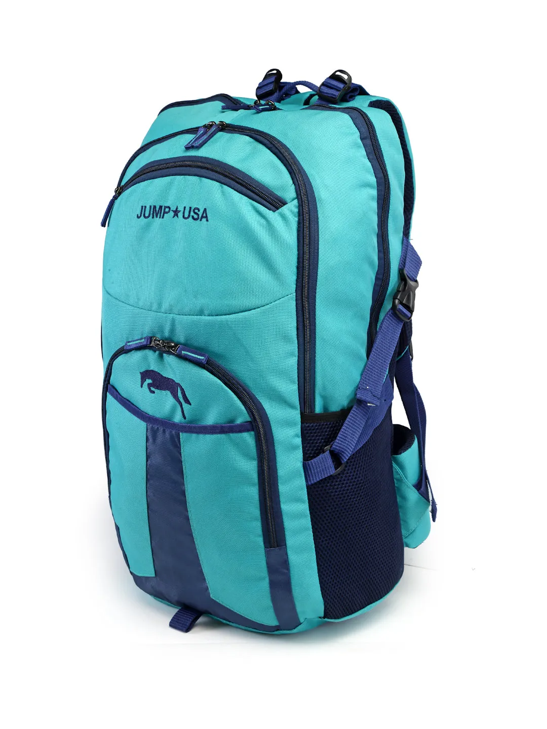 JUMP USA Unisex Sea Green & Blue Travel Brand Logo Rucksack