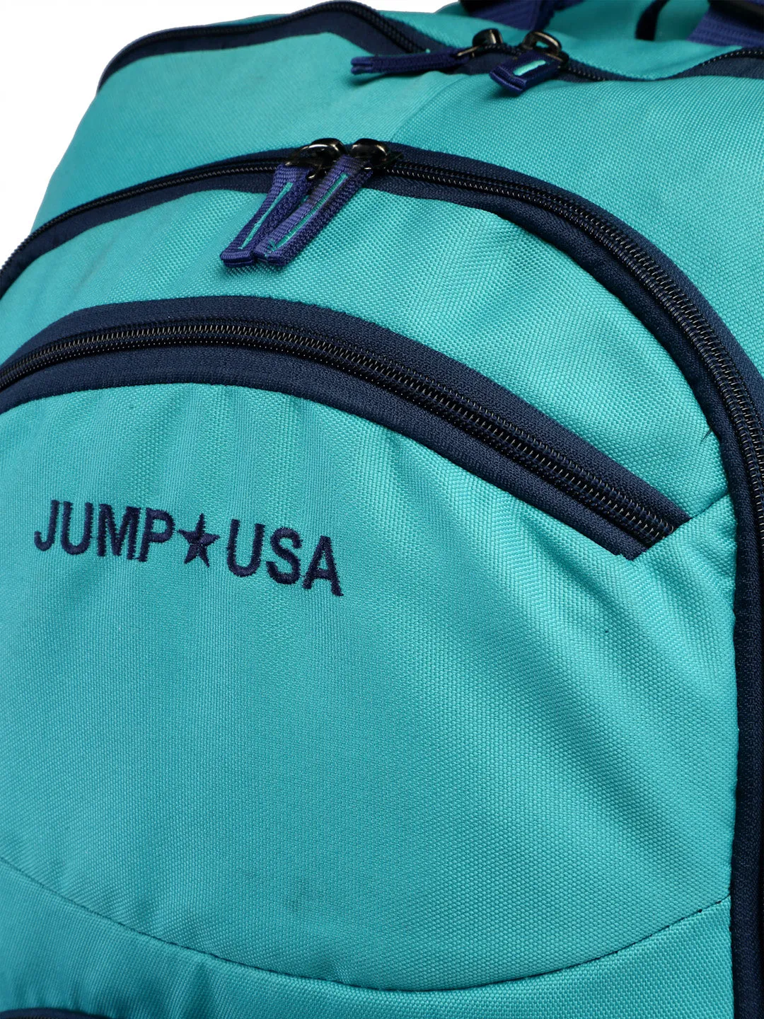 JUMP USA Unisex Sea Green & Blue Travel Brand Logo Rucksack