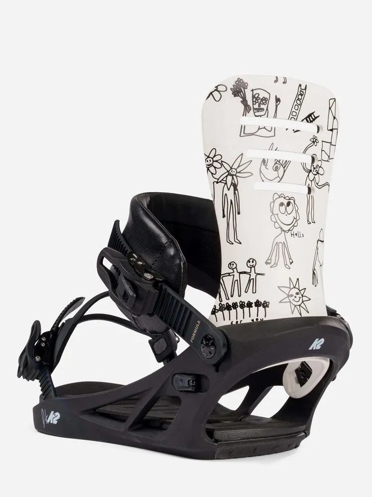 K2 2023 Formula Men's Snowboard Bindings Black/White-Jake Kuzyk