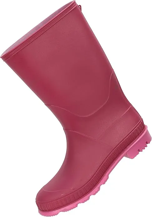 Mountain Warehouse Plain Kids Wellies - Waterproof, Soft Jersey Lined Wellington Boots with Gripped Sole for Boys & Girls