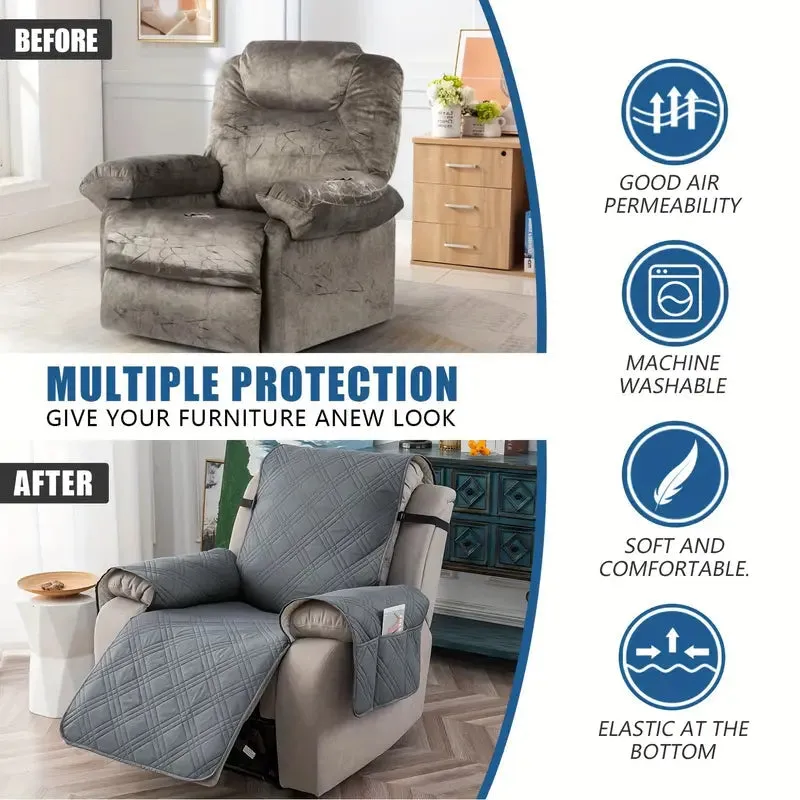 Non Slip Recliner Chair Cover, Washable Reclining Chair/Furniture Protector