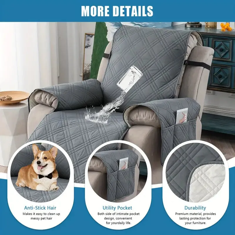 Non Slip Recliner Chair Cover, Washable Reclining Chair/Furniture Protector