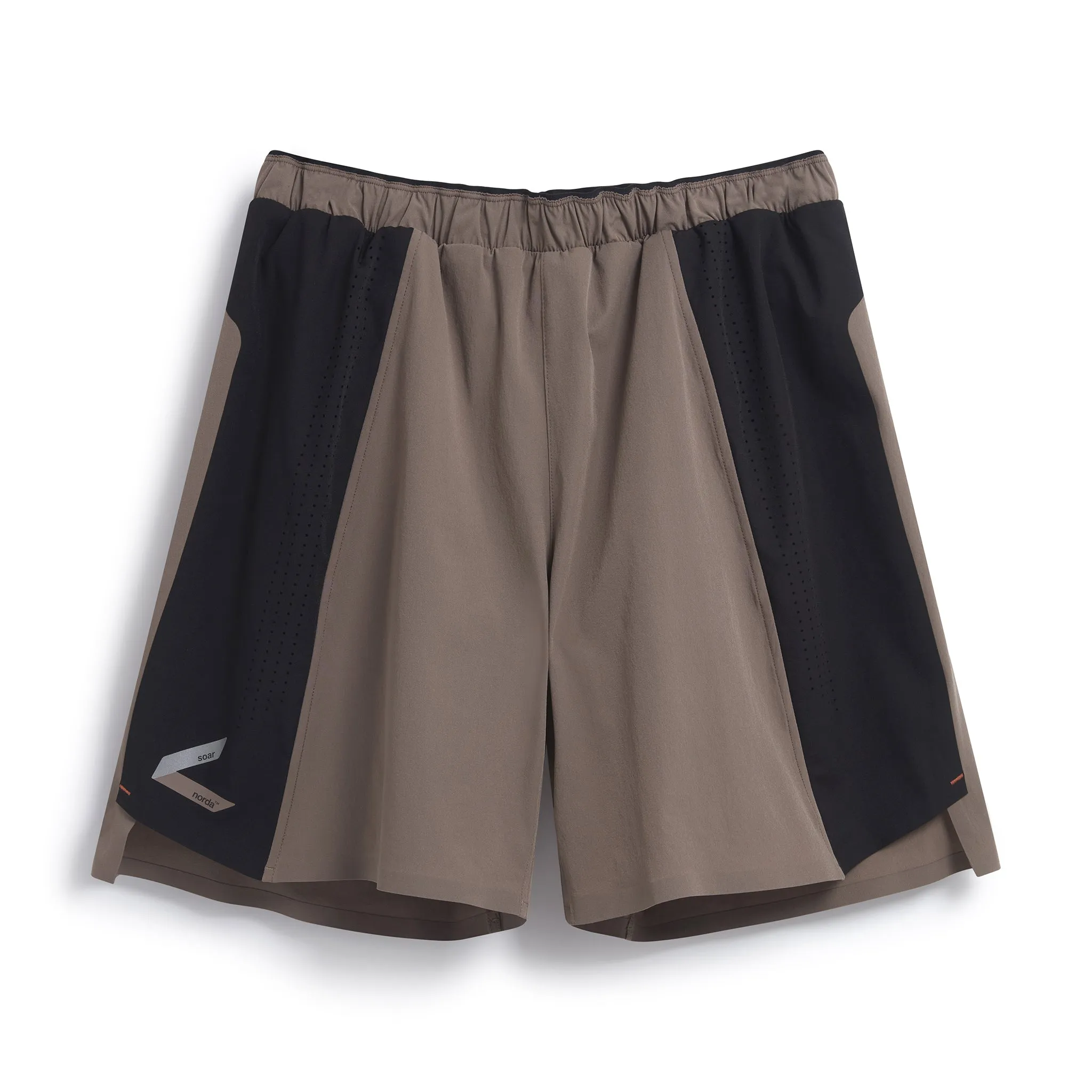 Norda x Soar Men's Run 17cm Shorts Deep Taupe / Black