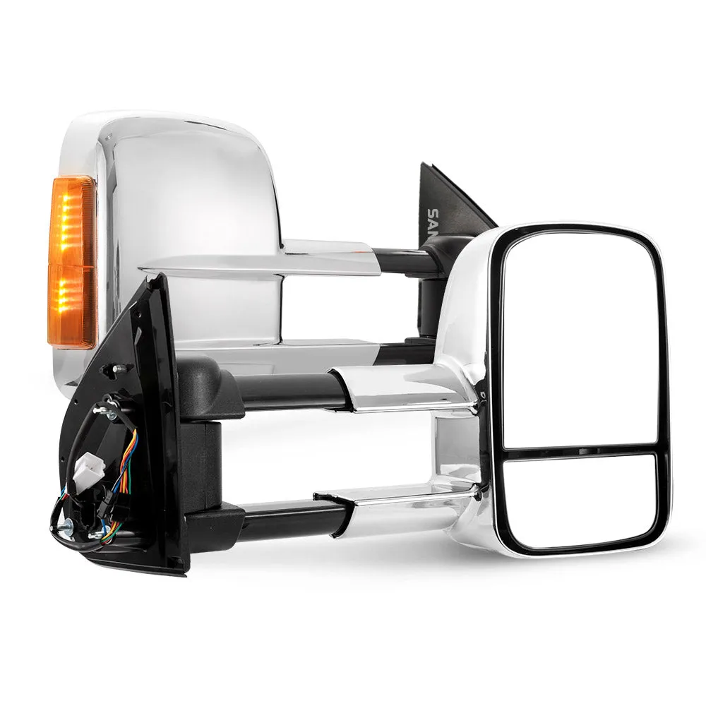 Pair Chrome Towing Extendable Side Mirrors for Holden Colorado RG MY2013-MY2020