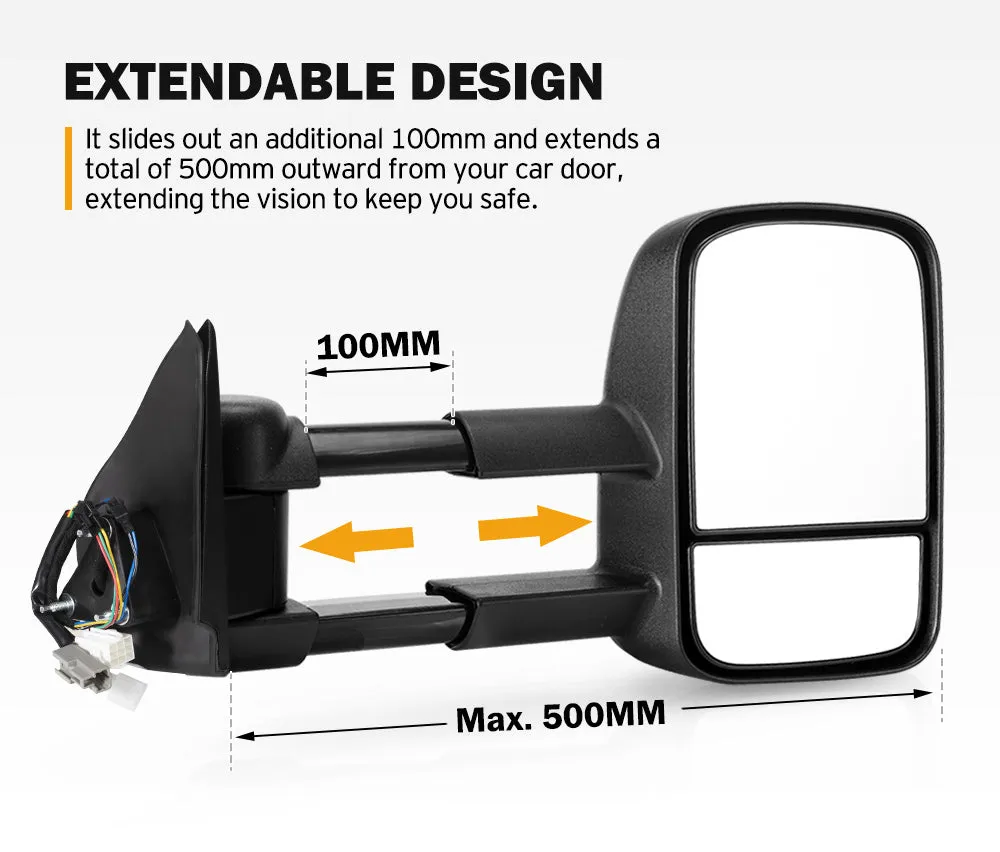 Pair Extendable Towing Side Mirrors for Holden Colorado 2008-2011