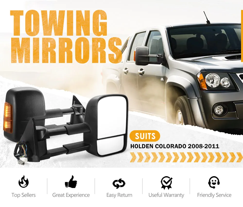 Pair Extendable Towing Side Mirrors for Holden Colorado 2008-2011