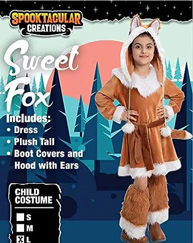 Spooktacular Creations Sweet Girls Fox Costume Set