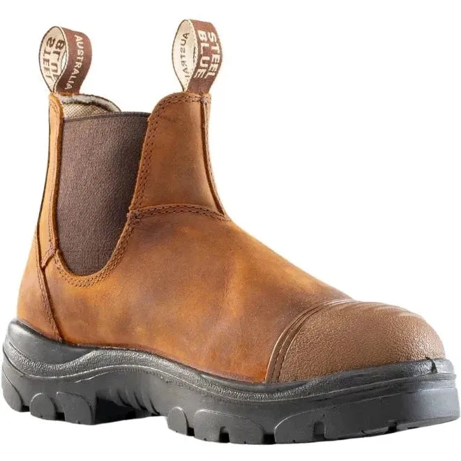 Steel Blue Men's Hobart Scuff Steel Toe Slip Resist Work Boot -Brown- 812967