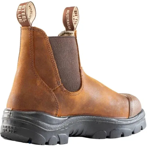 Steel Blue Men's Hobart Scuff Steel Toe Slip Resist Work Boot -Brown- 812967