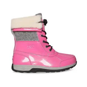 UGG Butte II Patent Pink Azalea Boots - Youth