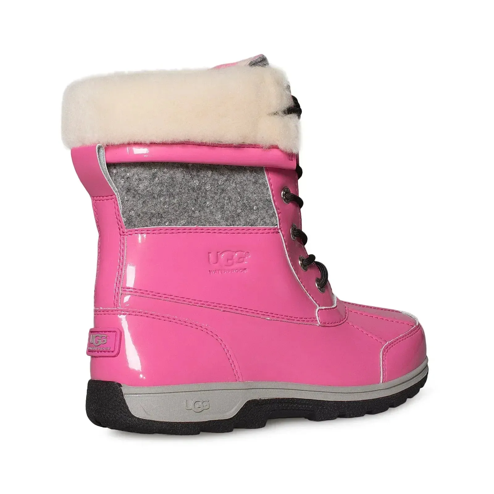 UGG Butte II Patent Pink Azalea Boots - Youth