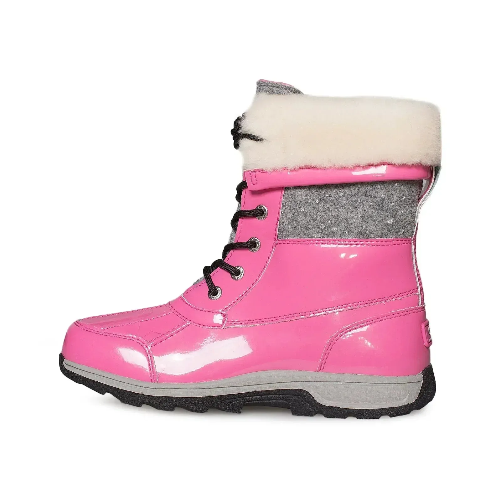 UGG Butte II Patent Pink Azalea Boots - Youth