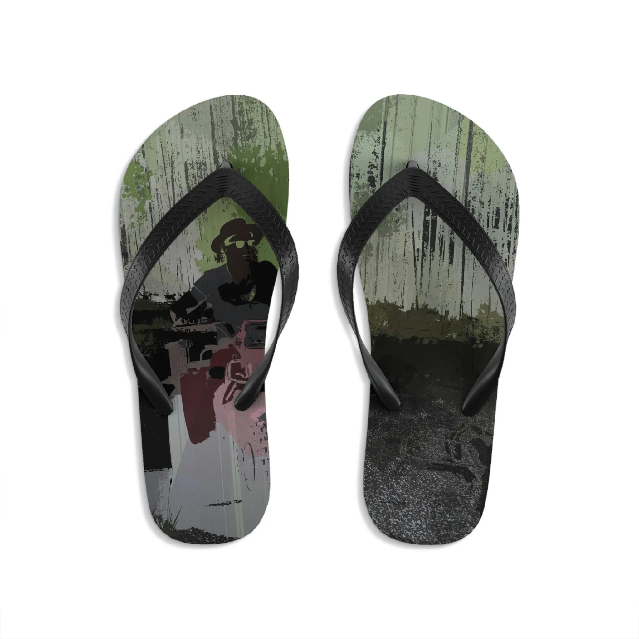 Unisex Flip-Flops ... 3-Wheeln' N' Groovin The Mountain Roads ... Central Idaho ... Original Works ...