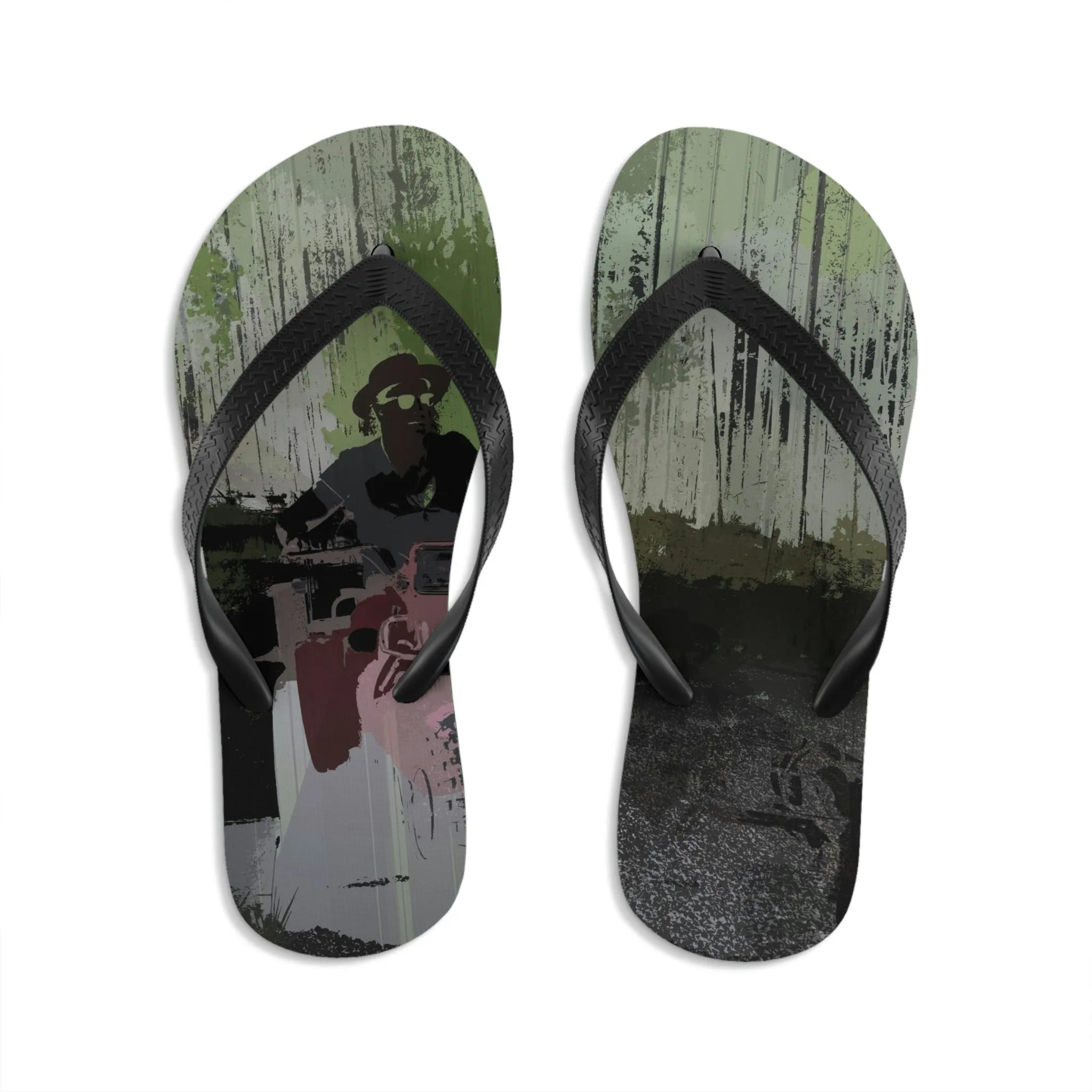 Unisex Flip-Flops ... 3-Wheeln' N' Groovin The Mountain Roads ... Central Idaho ... Original Works ...